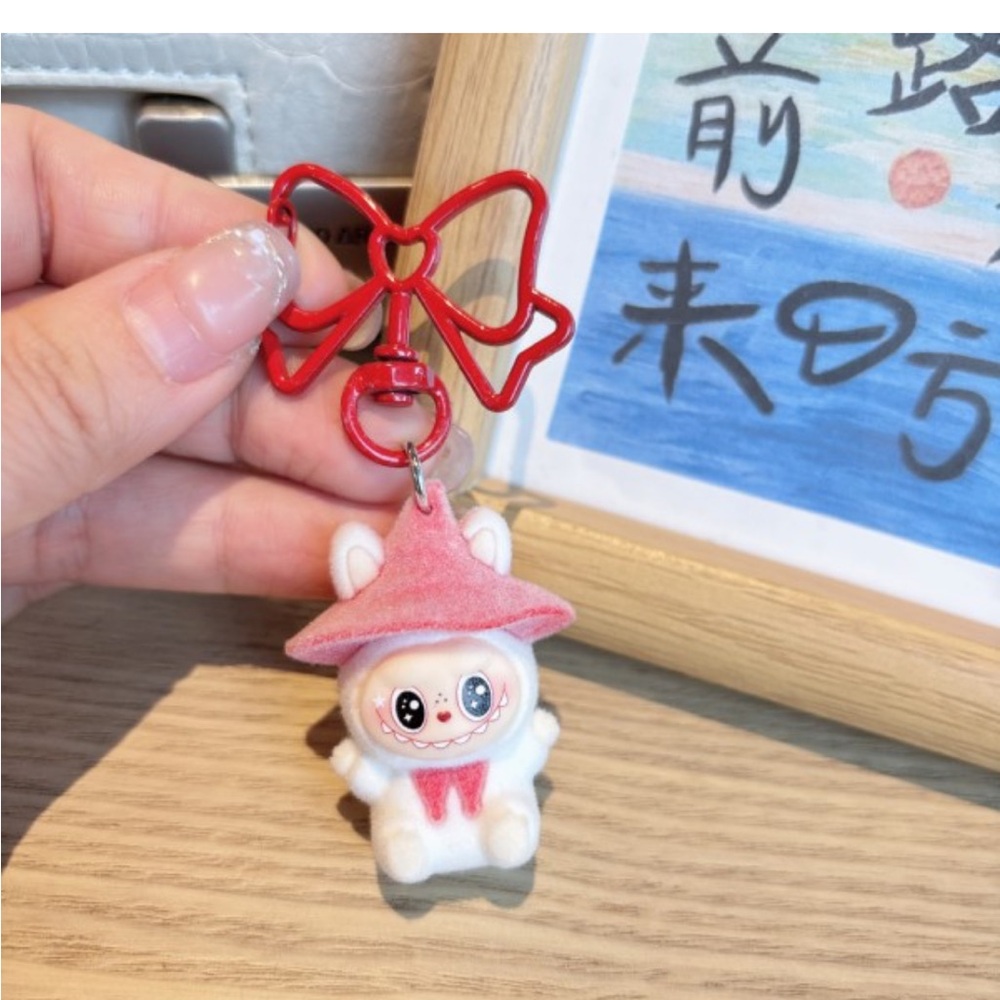 Cute Red and White Kids Charm Keychain